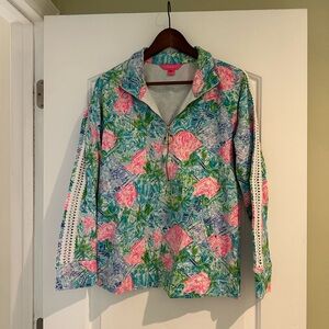 NWOT Lilly Pulitzer Colorful Floral Zip-Up